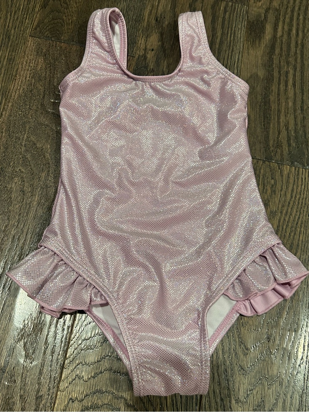 Boutique Shimmer Light Pink Ruffle One-Piece Swimsuit Size 2T